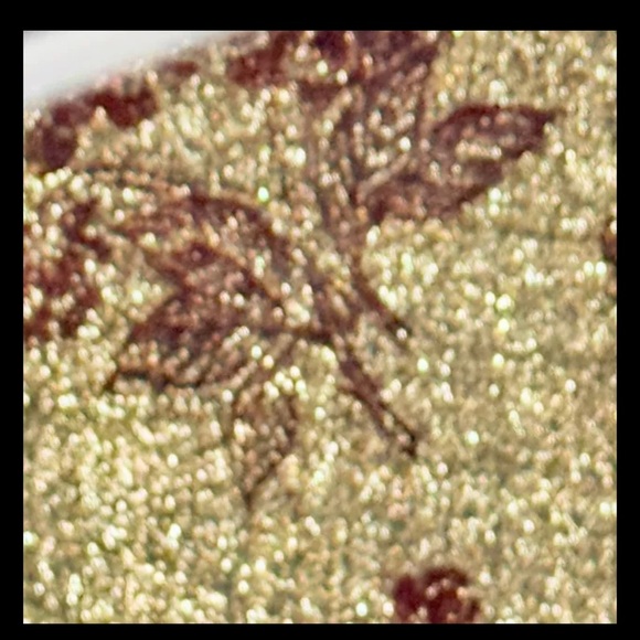 Vintage Gold Shimmery Scarf Red & Brown Floral Print Shimmery Gold Black Fringe - Picture 10 of 11